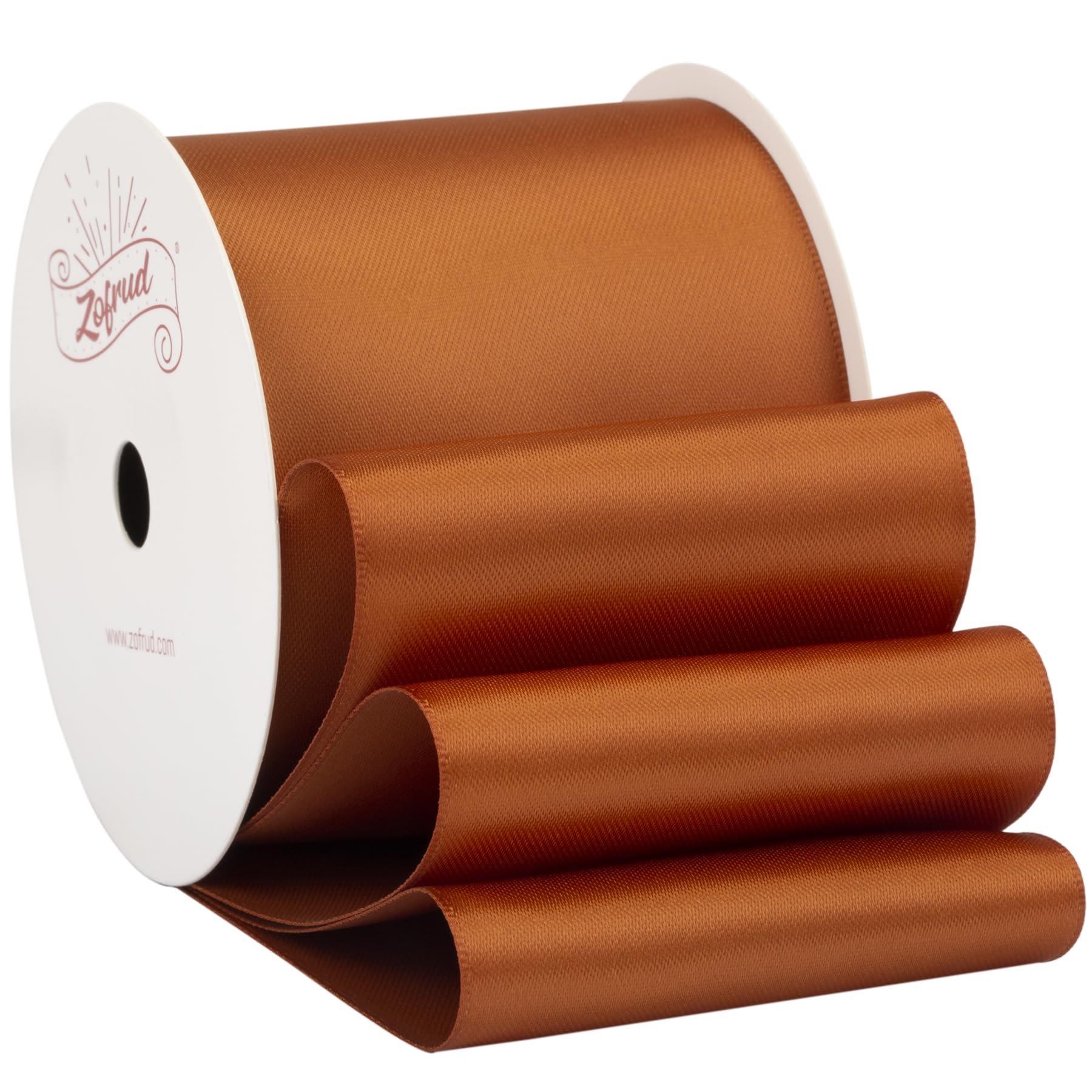 Zofrud Coper Satin Ribbon 63mm x 9 Meters - Large Ribbon Ideal for Bows, Gift Wrapping, Flower Bouquet, and Crafts