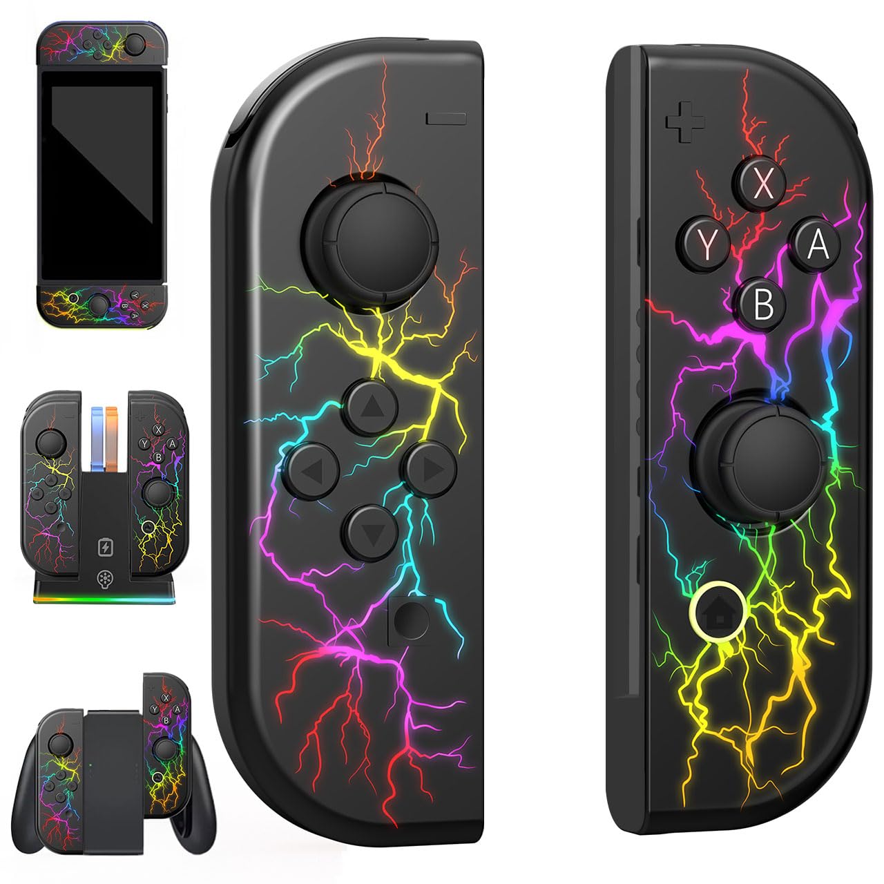 Photo 1 of Replacement for Switch Controller Work with Switch 1/Lite/OLED,Left/Right Gamepad with Dual Vibration,6-Axis Gyro,Wake-Up,Anti-Slip grip and Joystick