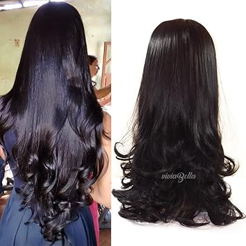 Viviabella 22inch 1 Straight Wavy U Part Synthetic Wigs Long