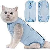 Avont Cat Recovery Suit, Kitten Onesies for After Surgery, Surgical Spay Suit for Female Cats -Blue (S)