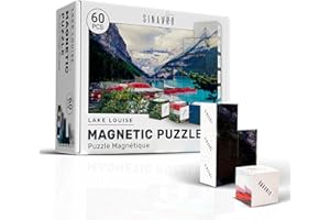 Magnetic Puzzle - Lake Louise, Magnet Cube Block, Puzzles Games for Family Adults Kids, Unique Visual Gift, 60 Pieces