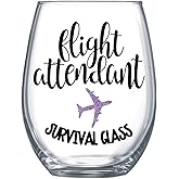 Zoey Christina Funny Flight Attendant Gifts for Women Graduation Idea Stemless Wine Glass Present Her 0078