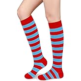 Olreco Womens Knee High Socks for Women Knee Socks for Women Long Sock Woman Striped High Sock Athletic Halloween Accessories