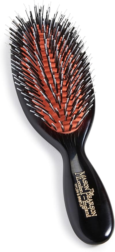 Mason Pearson Pocket Bristle Nylon Hair Brush Dark Ruby Cushion Pad