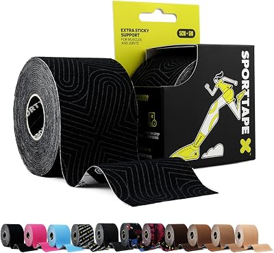 SPORTTAPE Kinesiology Tape 5cm x 5m Platinum Waterproof Hypoallergenic