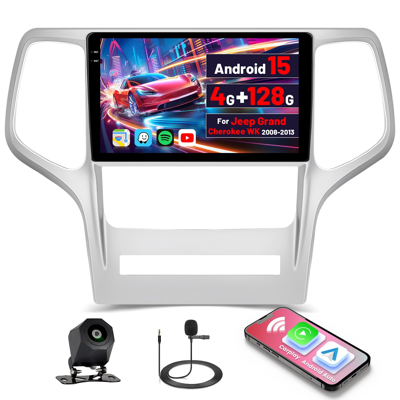 Photo 1 of ** missing camers**
Inefala [4+128GB] Android 15 Car Radio for Jeep Grand Cherokee WK 2008-2013 with Wireless Carplay/Android Auto, 9 Inch HD Touchscreen Car Stereo with GPS WiFi Bluetooth FM/RDS EQ SWC Backup Camera MIC