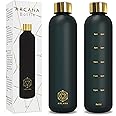 ARCANA Arc Bottle Water With Time Marker - Motivational Bottles Times To Drink BPA Free Frosted Plastic Gym, Sports, Outdoors (32oz, black)