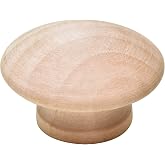 Silverline 6 Pack Round Wood Drawer Knob 1-1/2", Unfinished Cabinet Pulls Handles Hardware for Drawer Wardrobe Dresser