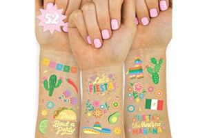 xo, Fetti Fiesta Party Supplies Metallic Tattoos - 52 styles | Cinco De Mayo Decorations, Final Fiesta Bachelorette + Mexican Decor
