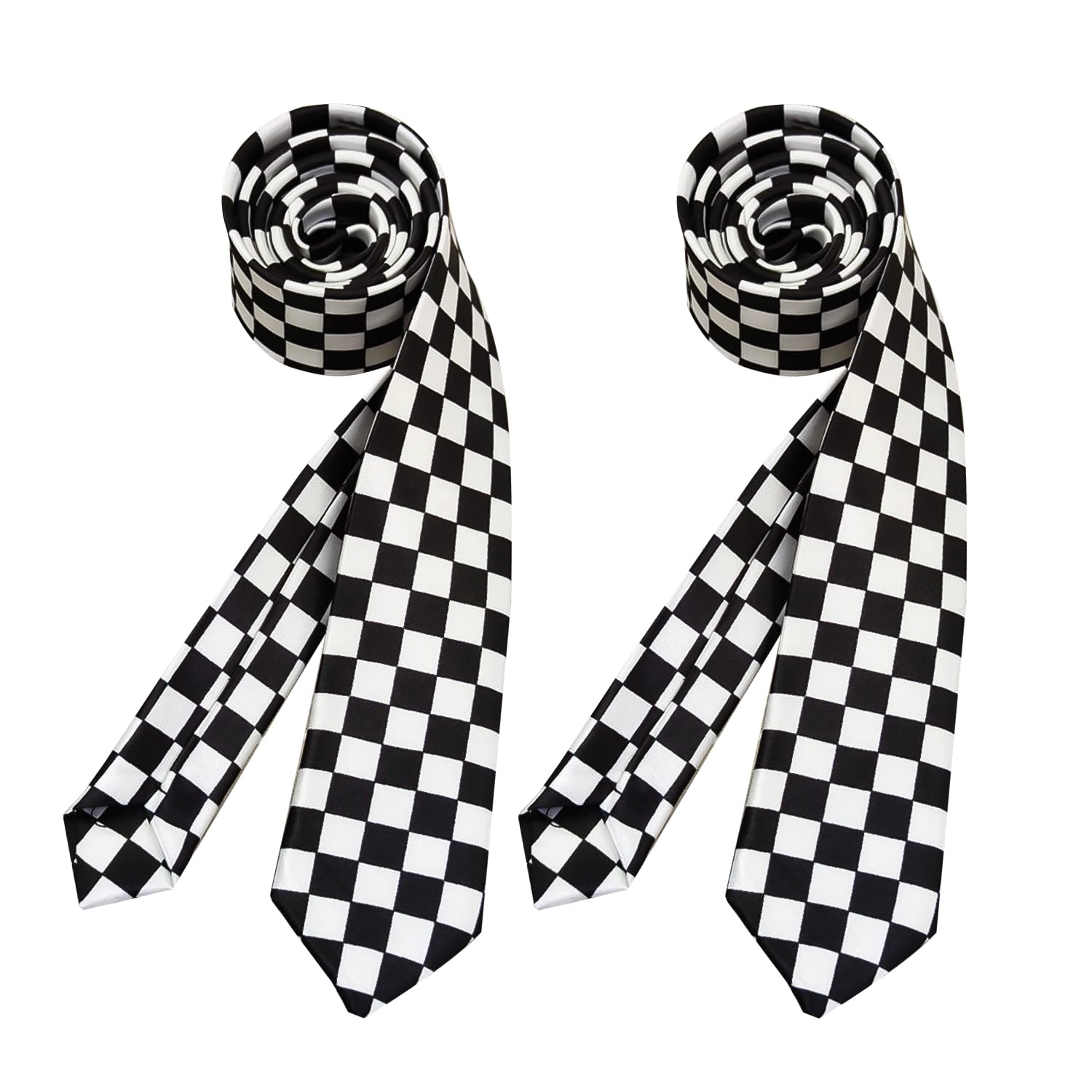 Lezevn 2Pcs Police Fancy Dress Tie Police Costume Accessories Police Check Tie for Men Women Cop Swat FBI Costumes