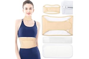 Castor Oil Pack Wrap, MRLI 5 Pack Castor Oil Pack for Liver Detox, Organic Cotton Flannel for Castor Oil Pack, Reusable Castor Oil Pack Kit for Thyroid Neck with Adjustable Elastic Strap