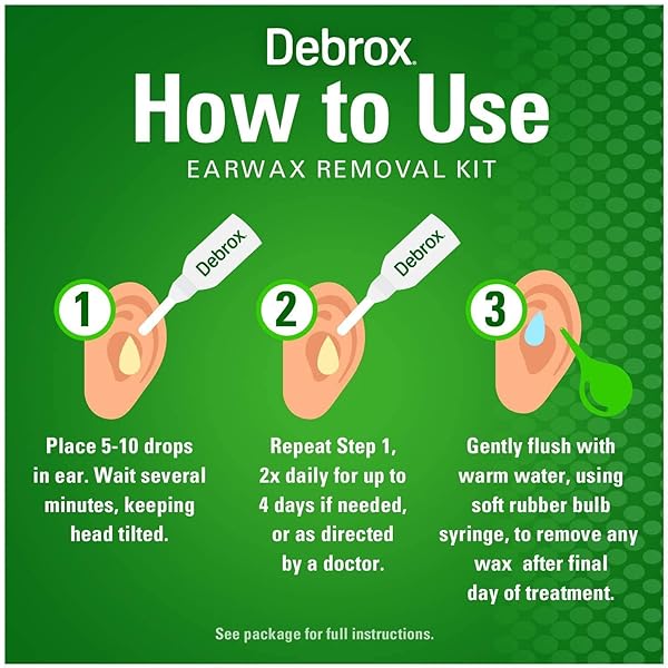DEBROX EAR WAX REMOVAL KIT, BULB SYRINGE & 0.5 FL OZ EAR WAX REMOVAL DROPS WITH CARBAMIDE PEROXIDE