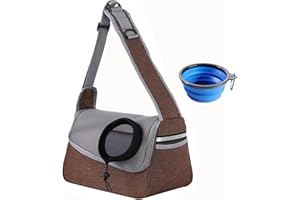 MEPHAN Dog Carriers for Small Dogs, Dog Sling Carrier for Medium Dogs, Puppy Cat Sling Carrier, Pet Carriers for Cat, Small Dog Carrier Purse Pets, Large Dog Front Carrying Sling Bags for Traveling (Brown)