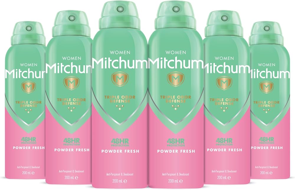 Mitchum Women Triple Odor Defense 48HR Antiperspirant Spray Powder Fresh 6 Pack