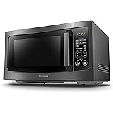 TOSHIBA ML-EM45P(BS) Countertop Microwave Oven with Smart Sensor and Position Memory Turntable, Memory Function, 1.6 Cu.ft wi