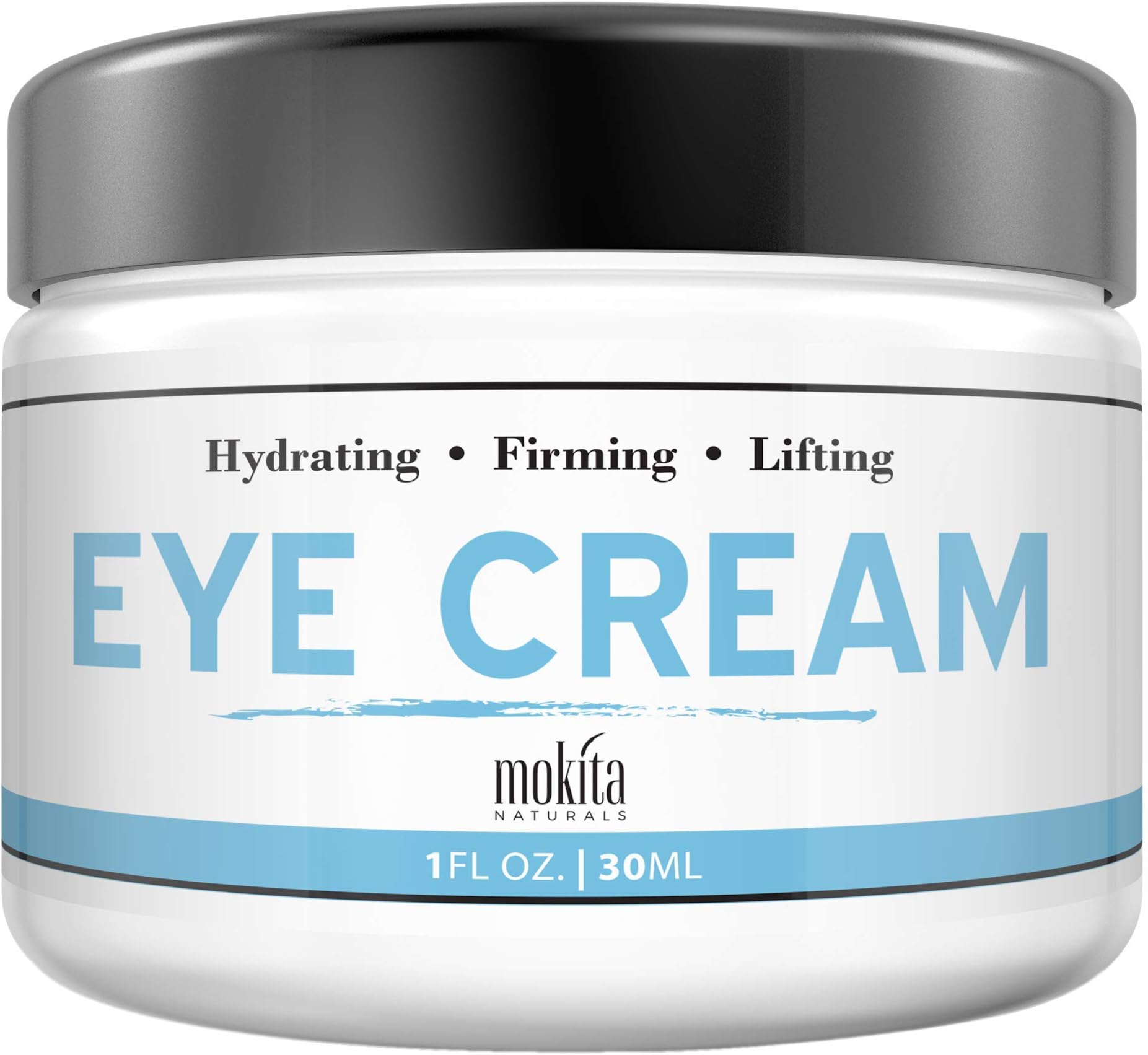 Mokita Naturals Anti Aging Under Eye Cream Natural Treatment with Hyaluronic Acid and Vitamin C, Moisturizer for Eye Bags, Wrinkle and Fine Line Reduction - for Puffiness and Dark Circles - 1 Ounce