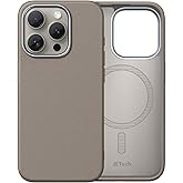 JETech Slim Case for iPhone 15 Pro 6.1-Inch Compatible with MagSafe, Soft TPU Anti-Scratch Shockproof Phone Cover with Leather Texture Design, Non-Leather (Natural Titanium)
