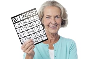 Royal Bingo Supplies EZ Readers Large-Format 8.5" x 11" Bingo Cards with Jumbo 1-inch Numbers (Pack of 25)