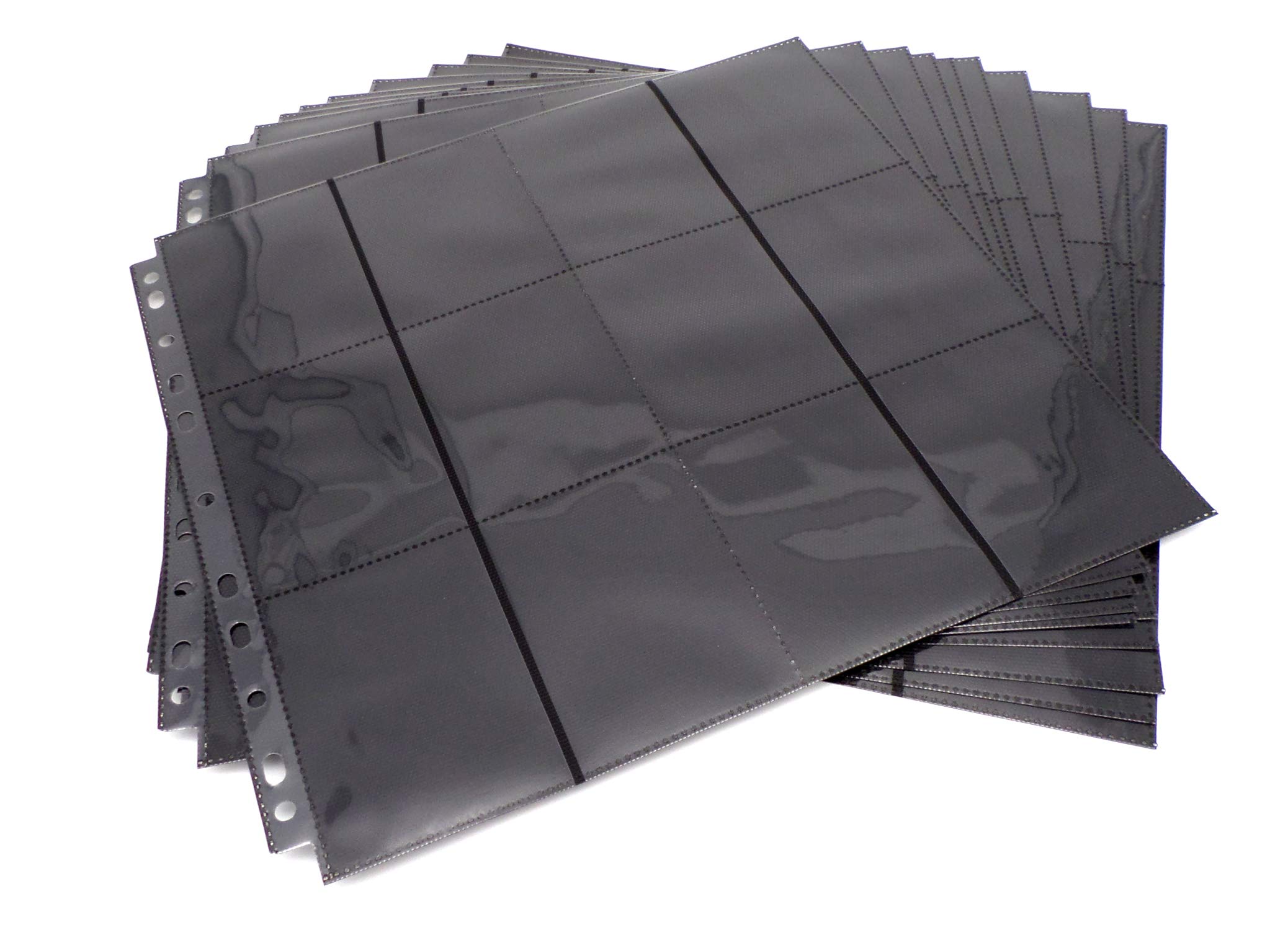 docsmagic.de 10 24-Pocket Playset Pages Black - Sideloading - MTG PKM YGO - 11 Hole