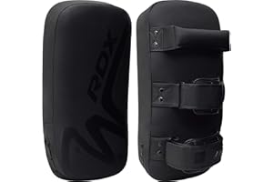 RDX MMA Thai Pad for Target Training, Convex Skin Leather Curved Kickboxing Strike Shield, Coaching Boxing, Muay Thai, Martia