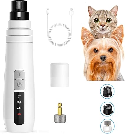 Ongle Chien Electrique 2 Vitesses Usb Chargeur Coupe Griffes Chat Broyeur à Ongle Electrique Tondeuse à Ongles Indolore à Faible Bruit De Puissant