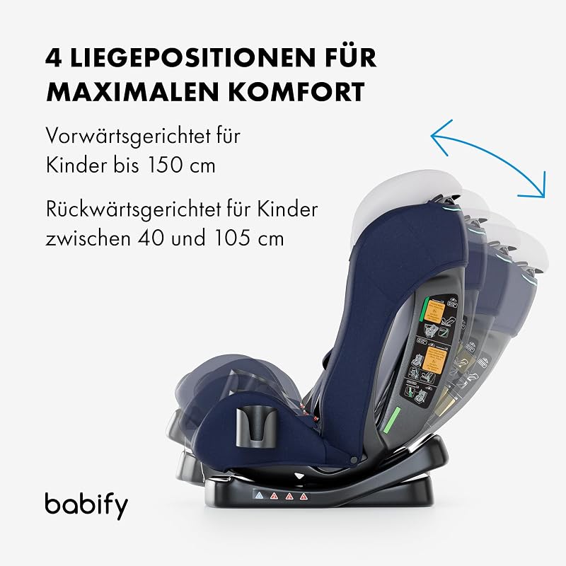 Kindersitz, Autositz für Kinder von 40-150 cm, Mitwachsender Auto Kindersitz, Bequemer Auto Sitz für Kinder, Langlebiger & Verstellbarer 3-in-1 Kinderautositz, Sicherer Auto-Kindersitz