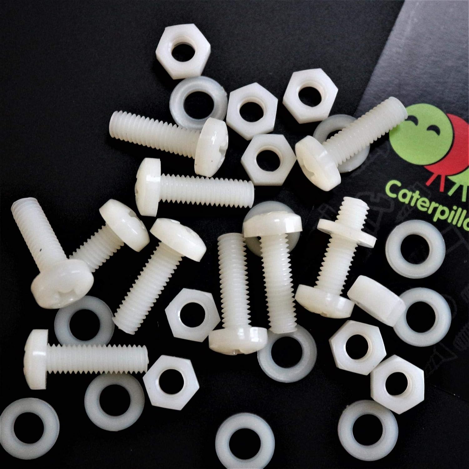 50 x Nylon Pan Head, Crosshead Plastic Machine Screws, M6 x 20mm, Plastic Bolts, Nuts & Washers, Natural