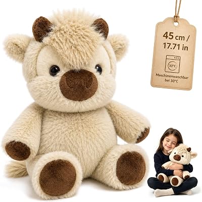 Peluche de vaca 45 cm – Vaquita Highland macia e fofa para crianças