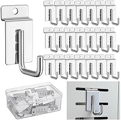 Tandefio 25 Pack J Shaped Slatwall Hooks and