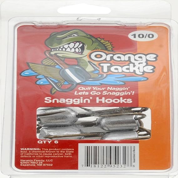 Orange Snagging Hooks (6 Count), 10/0, Red, Hooks Amazon Canada