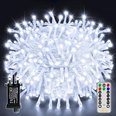 Ollny 200 LED Christmas Fairy Lights 20m Outdoor Waterproof 8 Modes Remote