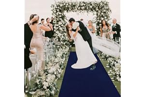 ROMANKAS Navy Blue Carpet Runner for Party 4x15 FT Velvet Wedding Aisle Runner Outdoor Navy Aisle Floor Runner Prom Church Runners Rustic Runway Carpet for Hallway Stage Wedding Aisle Decorations