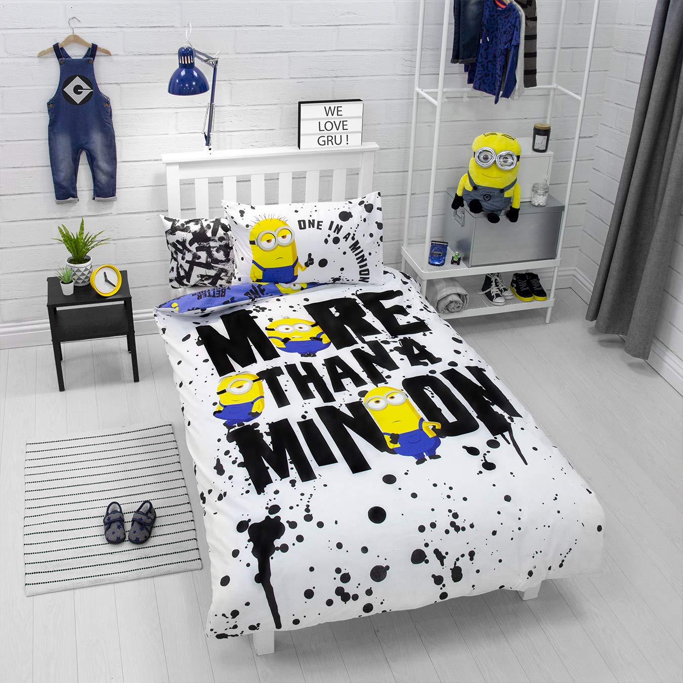 Minions 2 Official Despicable Me Single Duvet Cover | Yellow Minion Design | Kids & Teenager Reversible Bedding Set & Pillowcase Polycotton, Multi-Colour