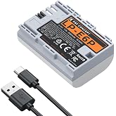 K&amp;F CONCEPT LP-E6P Battery, 2520mAh USB-C R6 Mark III Battery Compatible with Canon EOS R5 Mark II, C50, R6V R6 R7, 5D 5DS R 6D 7D 60D 70D 80D 90D Cameras, 2.5h Fast Full Charging, Fully Decoded