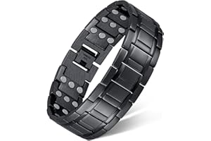 Feraco 3X Strength Titanium Magnetic Bracelets for Men,Carpal Tunnel Magnetic Bracelet with 3 Rows Ultra Strength Magnets,Gif