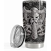 Viking Gifts for Men Viking Cup Tumbler 20oz Vikings Stainless Steel Insulated Tumblers Coffee Travel Mug Gift for Birthday Christmas