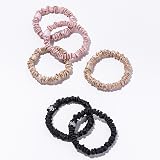 SLIP Silk Skinnie Scrunchies Set Black Pink Caramel 100% Mulberry Hair Ties 6 view 9