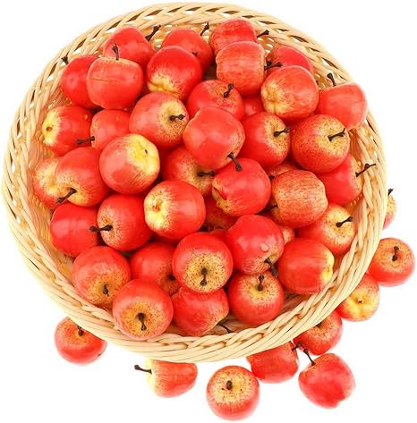 Amazon De Gresorth 30 Stuck Kunstliche Lebensechte Mini Apfel Deko Gefalschte Fruchte Obst Party