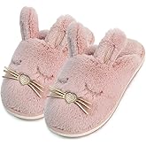 Caramella Bubble Bunny Slippers for Women Fuzzy Cute Animal Memory Foam House Rabbit Slippers Indoor Outdoor