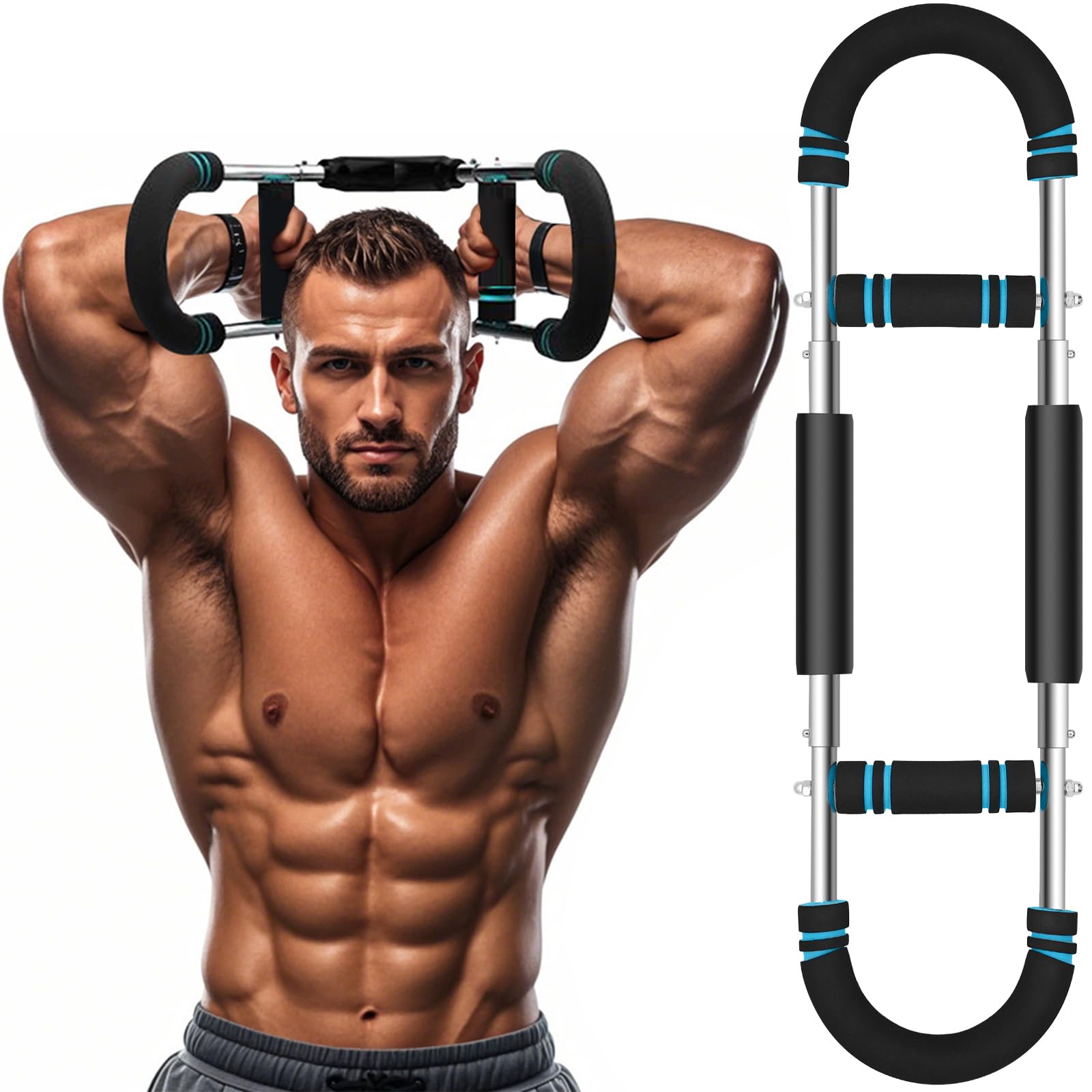Photo 1 of Twister Arm Exerciser, 66-110lb Adjustable Bar, Twister Arm Trainer Chest Shoulder Arm Workout Equipment, Portable Detachable Upper Body Fitness Machine for Home & Gym
