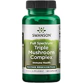 Swanson Full Spectrum Triple Mushroom Complex, 60 Capsules | Whole-Herb Shiitake, Reishi and Maitake Mushrooms to Support Immune Health, Energy and a Healthy Mood; Non-GMO