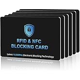 ZGAGFZ 6PCS RFID Blocking Cards Premium Contactless NFC Debit Credit Card Passport Protector Blocker Set for Men &amp; Women, Smart Slim Design Perfectly fits in Wallet and Purse