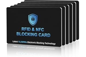 ZGAGFZ 6PCS RFID Blocking Cards Premium Contactless NFC Debit Credit Card Passport Protector Blocker Set for Men & Women, Smart Slim Design Perfectly fits in Wallet and Purse