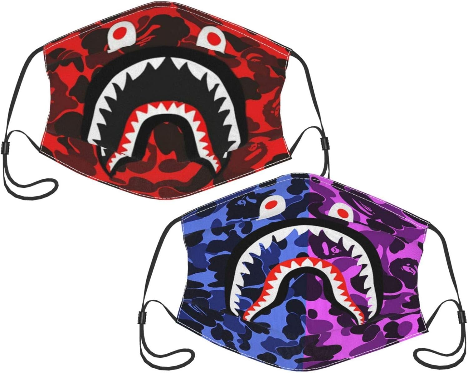 REFINY 2PCS Men's Bape Face Protective Balaclava Face Cover with 2