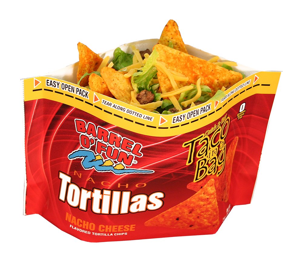 Barrel O' Fun Chips, Taco in a Bag, 1.5 Ounce (Pack of 72) Food