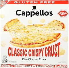 Cappello's Classic Crispy Crust Five Cheese Pizza, Gluten Free, Frozen Pizza 18oz