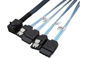 YIWENTEC Internal HD Mini SAS SFF-8643 Host to 4 SATA Target Hard Drive Cable (8643 SATA 1M)