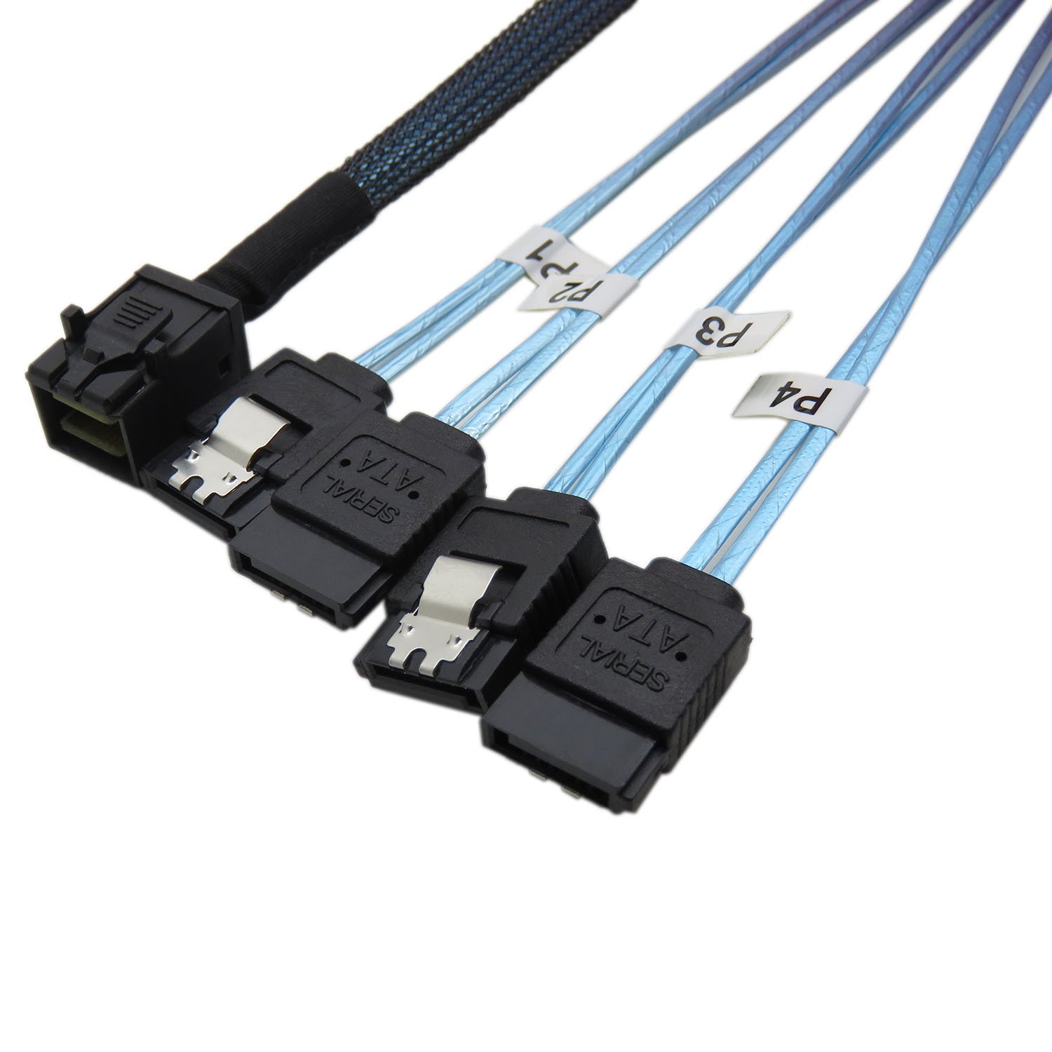 YIWENTEC Internal HD Mini SAS (SFF-8643 Host) to 4X SATA (Target) Hard Drive Cable (100CM) (8643 SATA 1M)