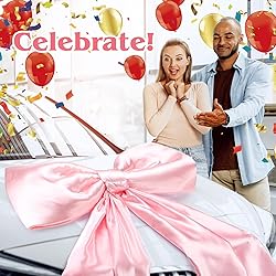 Breling Giant Car Pink Bow 28 Inch Satin Giant Bow