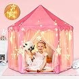 wilwolfer Princess Tent for Girls with Large Star Lights, Kids Play Tent Large Space Playhouse for Children Indoor Games, Toy & Gift for Kids Girls & Boys Age 3+ Child